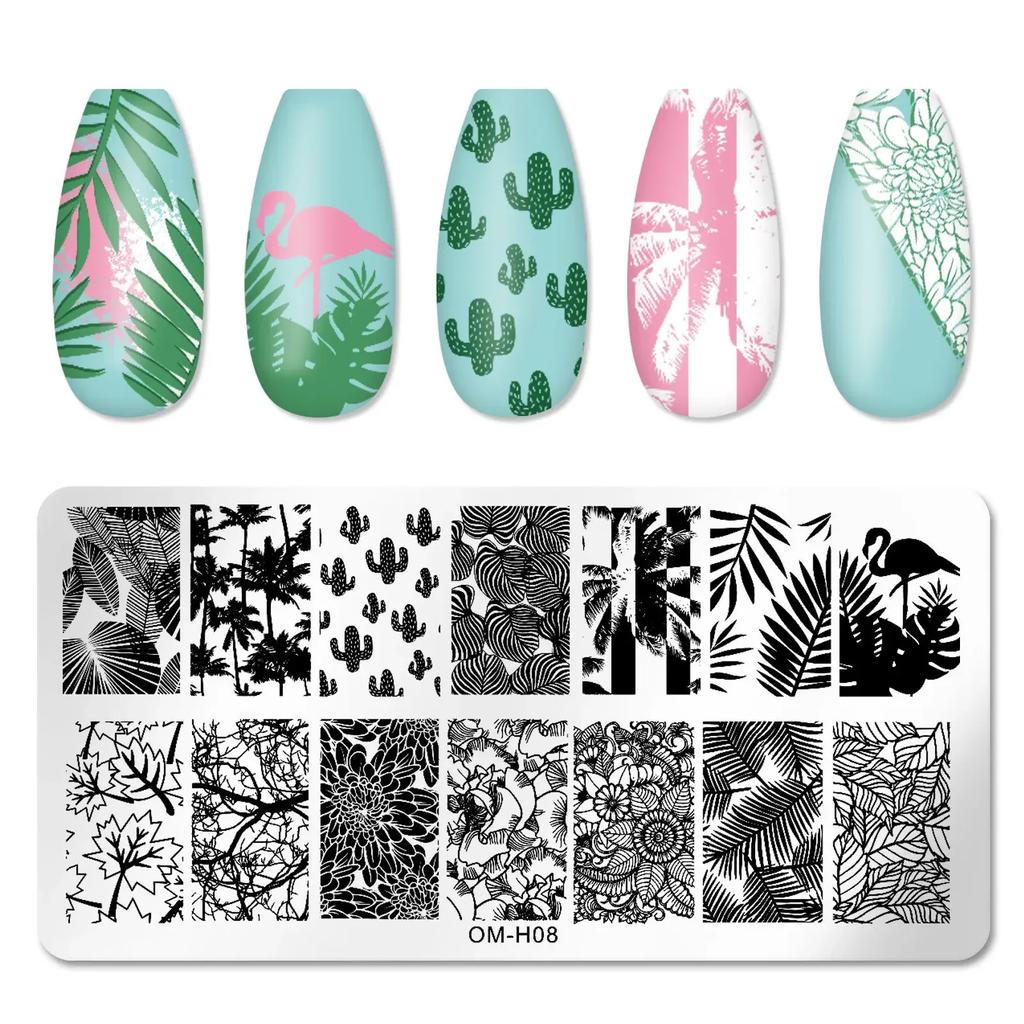 Nagelstempelplatten mit Schlangen- und Leoparden-Motiv, englische Buchstaben, Liebe, Herz, Blätter, Blumen, Design, Druckplatten, Nagelkunst, Schablone, Stempelwerkzeug
