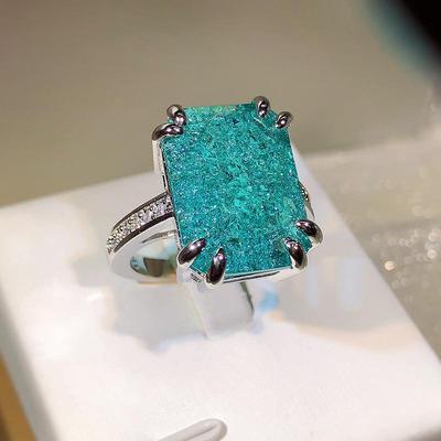 Kupfer Neuankömmling Paraiba Turmalin Edelsteine Ring für Charm Damenfinger feiner Schmuck Kupfer Hochzeitsfeier Geschenk