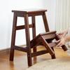 Solid Wood Folding Step Stool: 2-3 Steps, Versatile Indoor Ladder Chair, Thickened for Strength