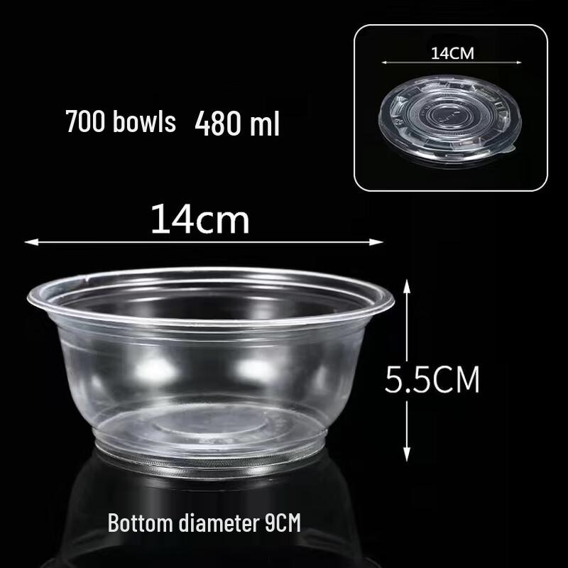 Disposable Plastic Round Bowls with Lids