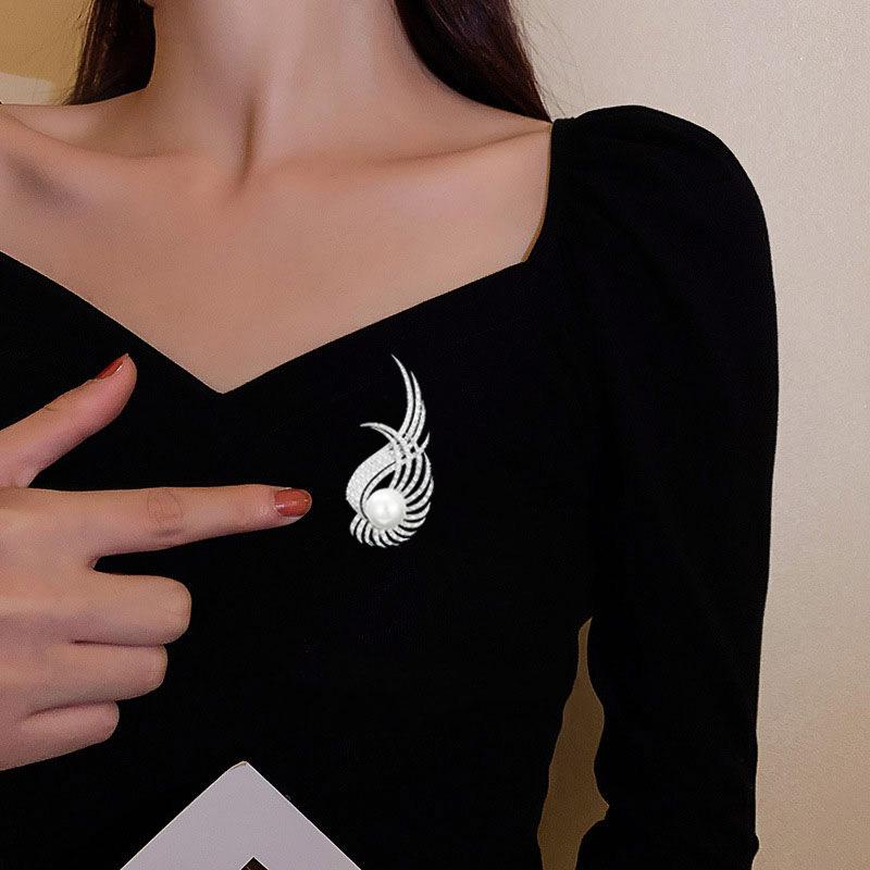 03 Broșă retro cu mărgele Super Flash, cu micro-incrustații de zirconiu, de lux, de calitate premium, ușoară