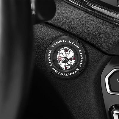 Car Start Stop Button Cover Rotary Push Start Ignition Cover Anti Scratch Creative Cool Car Engine Start Button Protective Cover