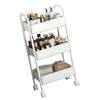 Rolling Utility Cart 3 Tiers Multifunctional Storage Rack with Wheels for Bedroom Kitchen Office Dormitory