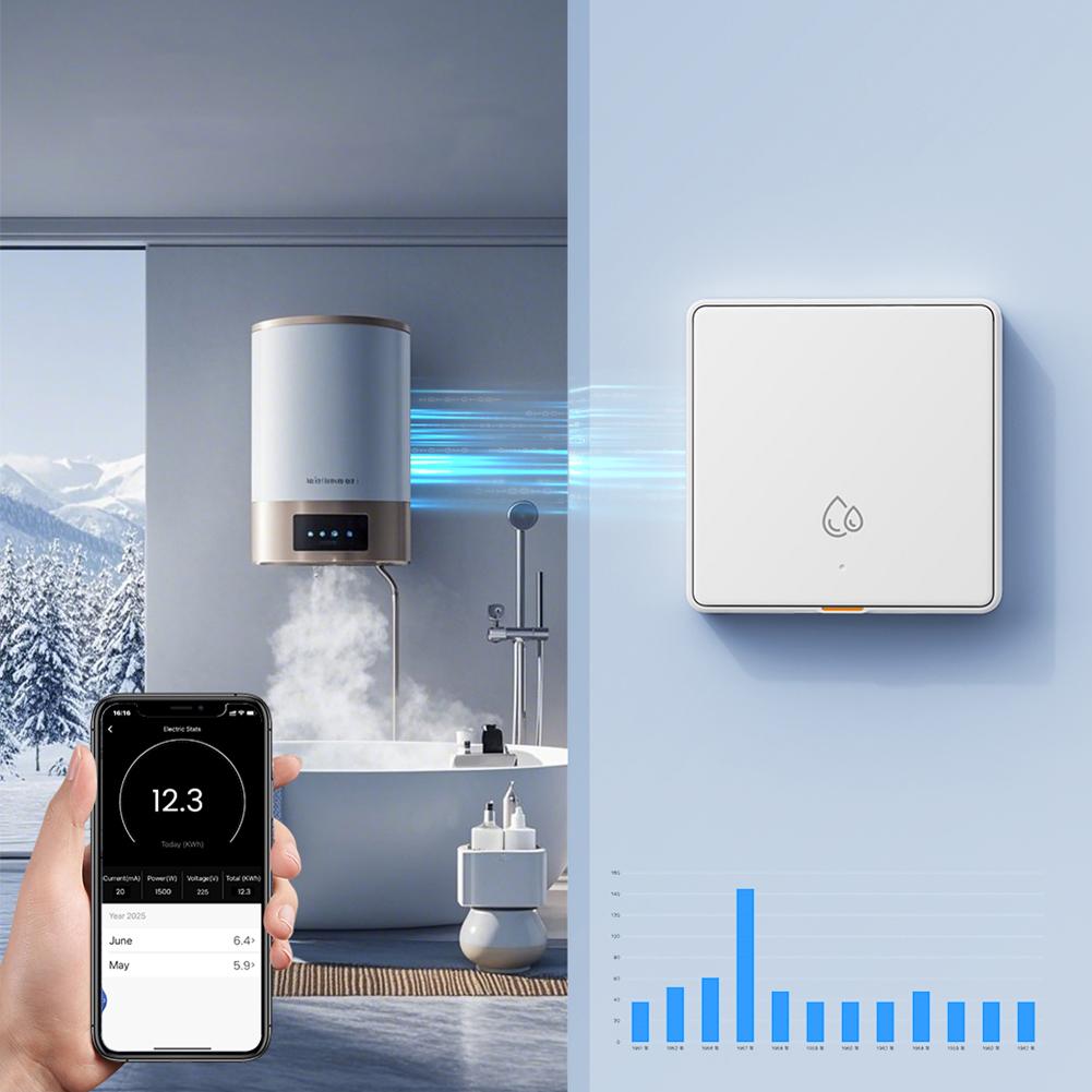20A 4000W WiFi Water Heater Push Button App Controlled Circuit Isolation Breaker Board Wall Power Monitor For Hot Water Heater