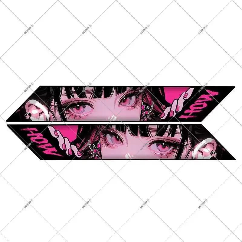 

Дизайн аниме-глаз Наклейка на нижнюю трубу шоссейного велосипеда Персонализированная JDM Декоративная Водонепроницаемая Светоотражающая Пленка для Горного Велосипеда 1 pcs