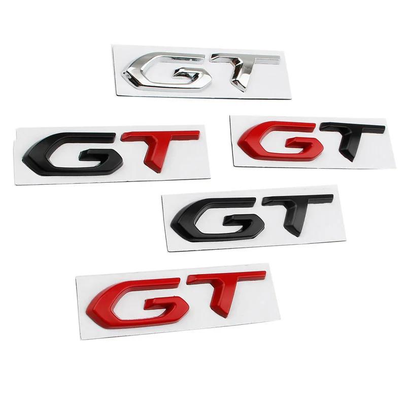 3D Metall GT Logo Buchstaben Auto Kofferraum Emblem Abzeichen für Kia Peugeot 408 508 5008 208 2008 308 T9 3008 GT Aufkleber Decal Zubehör pgncs50