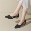 Wear 2025 New Women's Summer Comfortable 100 Hollow Bag Head Retro Style Pointed Sandals French with Thick Heel