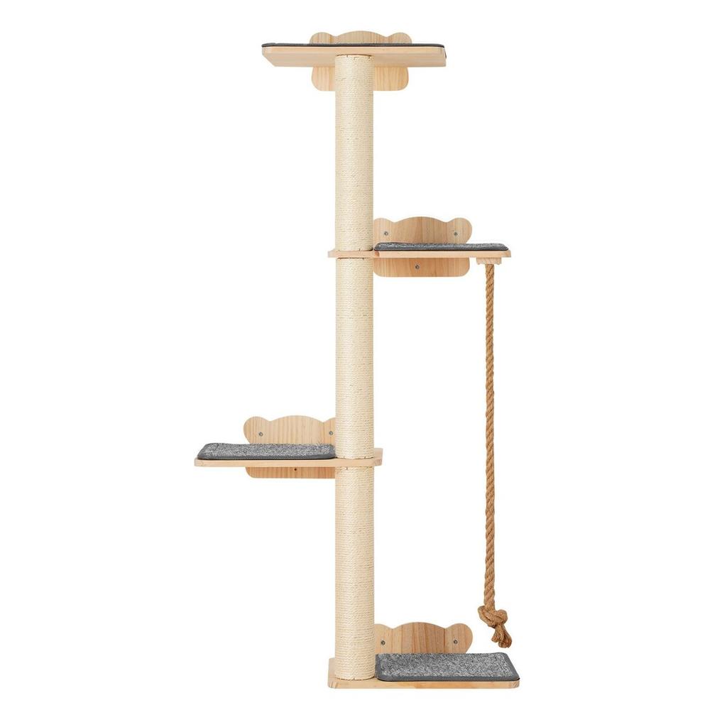 Wall Mounted Cat Shelves Tree with Platform Tree-Shaped Cat Furniture