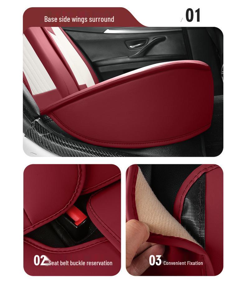 Universal Nappa Leather Car Seat Covers - Four-Season, Full-Coverage Cushion
