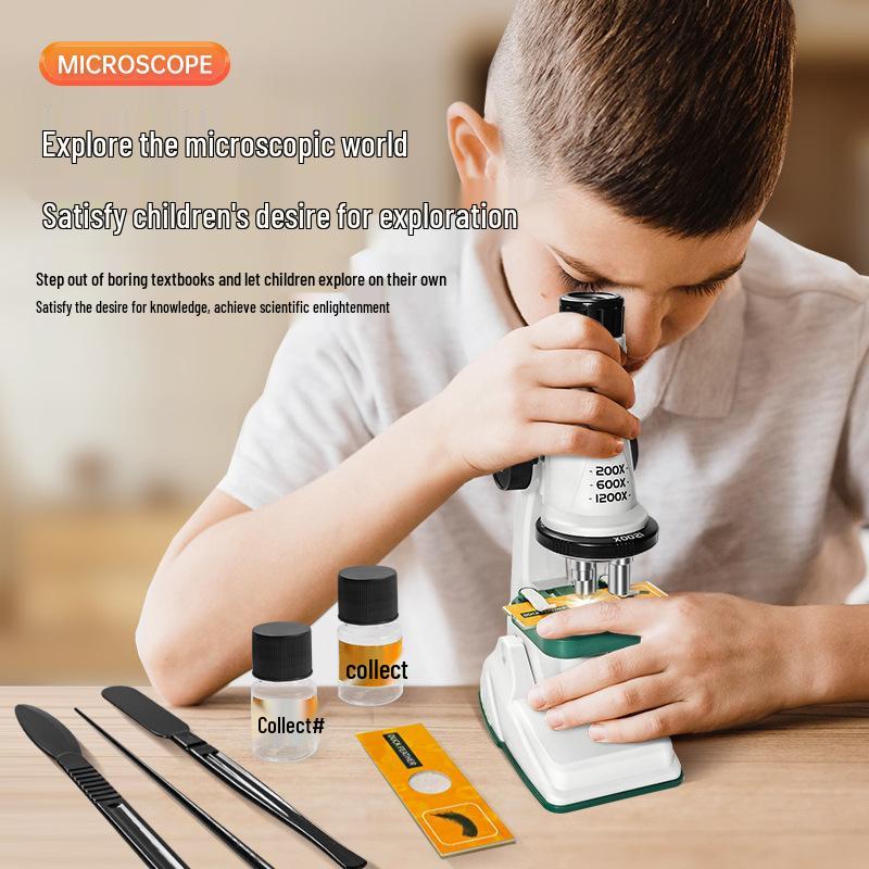 Xueyouma 1200X Children's Optical Microscope Science Experiment Set