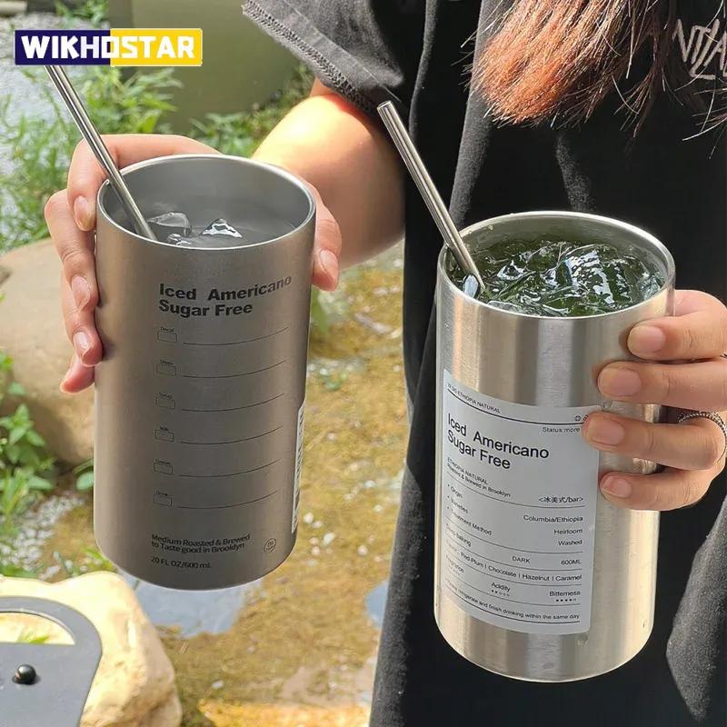 

Stainless Steel American Insulated Coffee Cup Thermal Leak-proof Water Bottle With Lid Cup Double Layer Insulated Thermos Cup 400ml