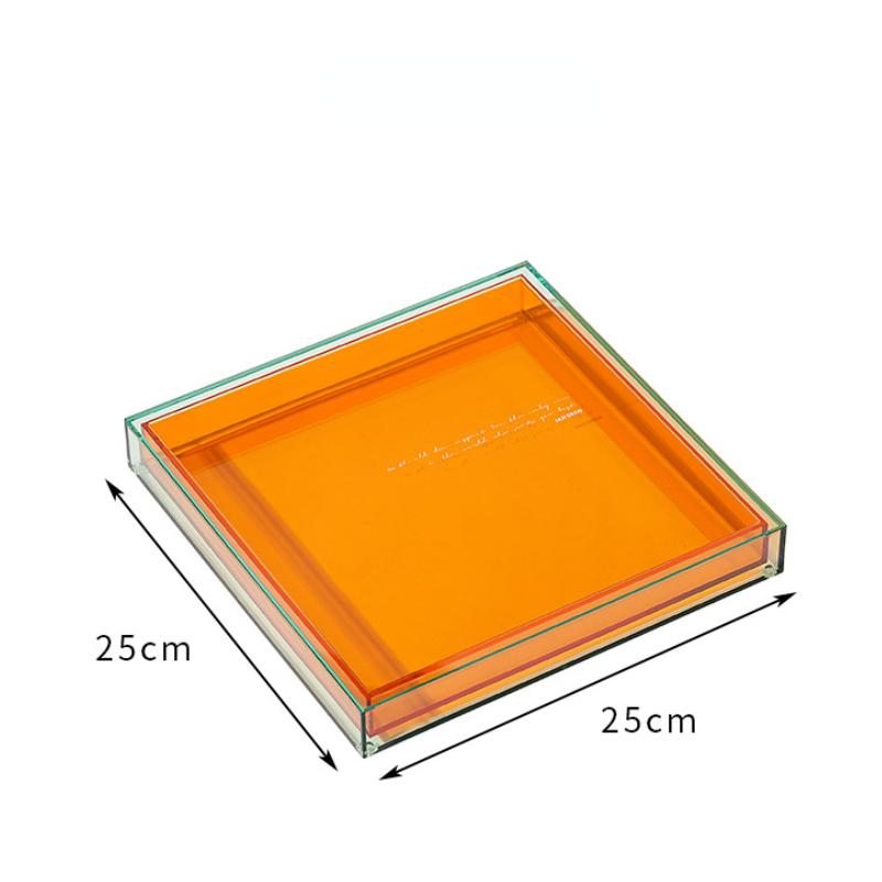 Nordisch-moderne Wohndekoration: Serviertablett aus Acryl, durchsichtige quadratische Vase, Schmuckablage, Wasserbecher, Schlüsselablage