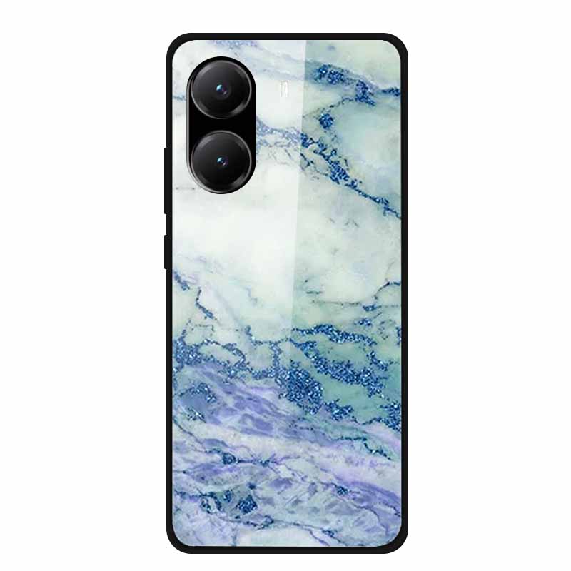 Tempered Glass Case For Poco X7 Pro Back Cover PC Hard Shockproof Cases for Xiaomi PocoX7 Pro Funda Marble Texture Fashion Coque