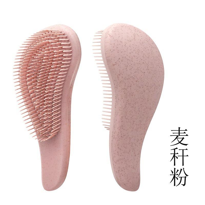 Wheat straw handle hair comb princess straight hair comb anti-static hollow comb magic scalp massage comb