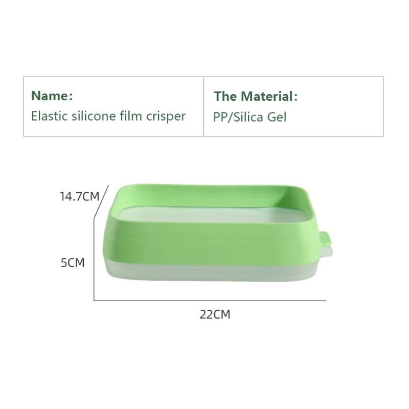 

Удобный ланч-бокс Grass Green Food Crisper Прозрачный свежий, пригодный для использования в микроволновой печи силиконовый ланч-бокс зелёный