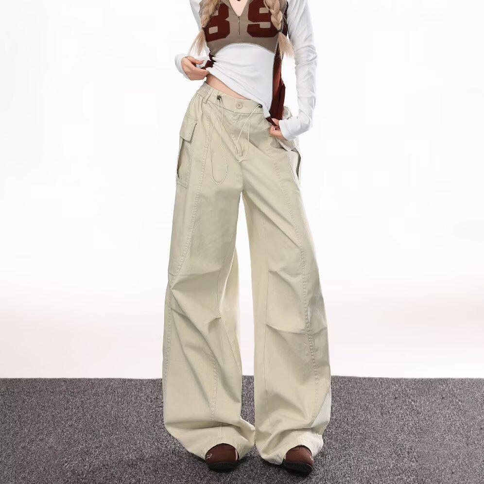 Women's Korean-Style Trendy Cargo Pants: Versatile, Lightweight, High-Street Fashion for Spring/Summer