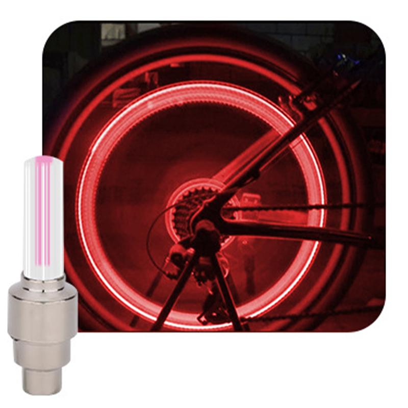 Colorful LED Bike Tire Valve Light Cycling Wheel Spoke Warning Light Bicycle Tyre Air Valve Cap Lamp Night Safety Accessory