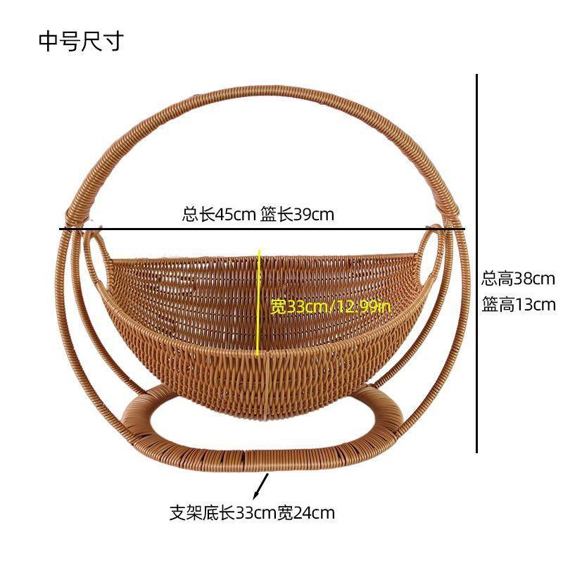 Handwoven Rattan-Style Cat Bed Basket Living Room Bedroom Pet Nest Storage Organizer