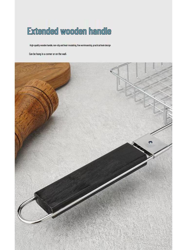 Multi-Function Folding Handle Grill Basket for Chicken, Fish, Meat, and Corn