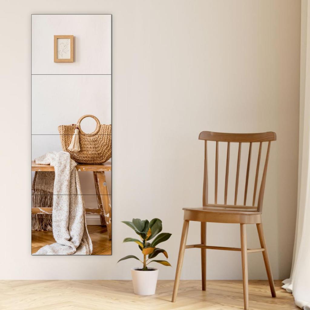 Serwrsw Mirror that can be stuck Wall decor 30x40cm Set of Shatterproof mirror anywhere, Wall-mounted mirror, Full-length mirror, mirror, size, 4,
