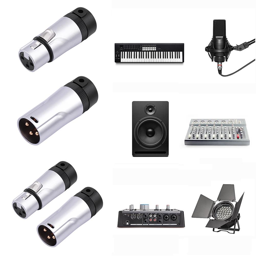 1-5PCS Male/Female Compact XLR Microphone Solder Adapter 90° Right 3Pin XLR Audio Mic Microphone DMX Plug Jack Socket