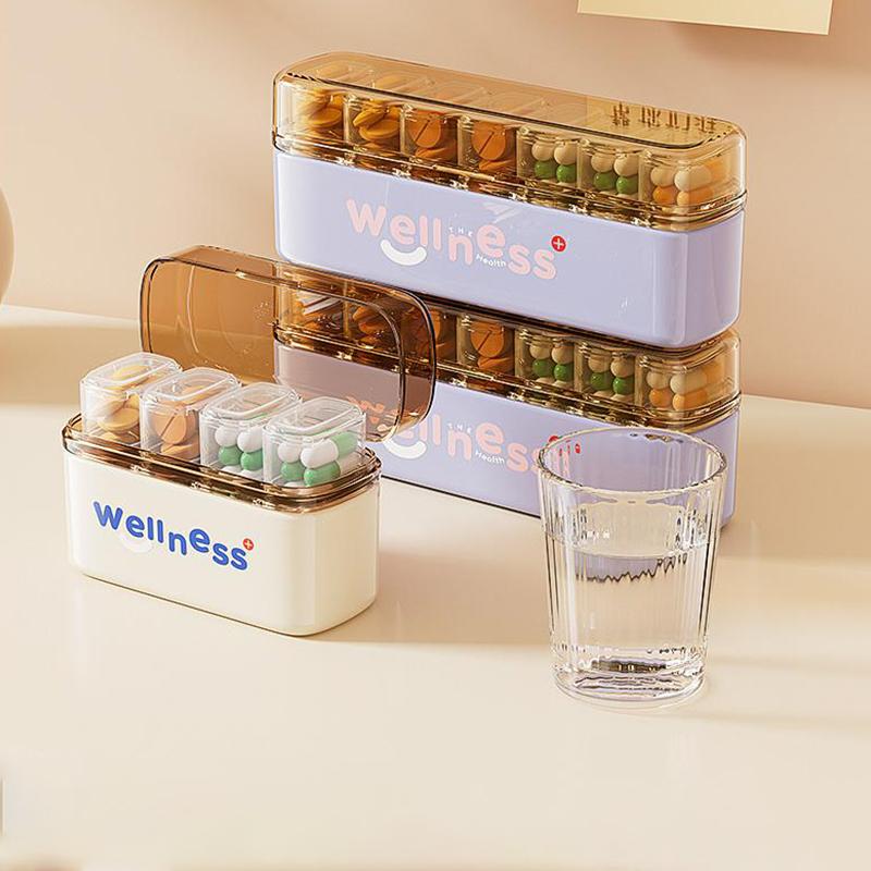 Mini Portable Pill Box Health Travel Supply Moisture Proof Daily Medicine Dispensing 4/7 Compartment Medicine Box Storage Box