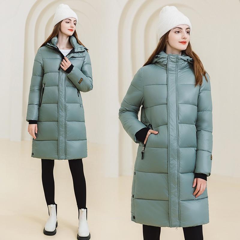 Winter Down Jacket for Women Long Knee-length Loose Cotton-padded Jacket with Thickened Cotton-padded Jacket