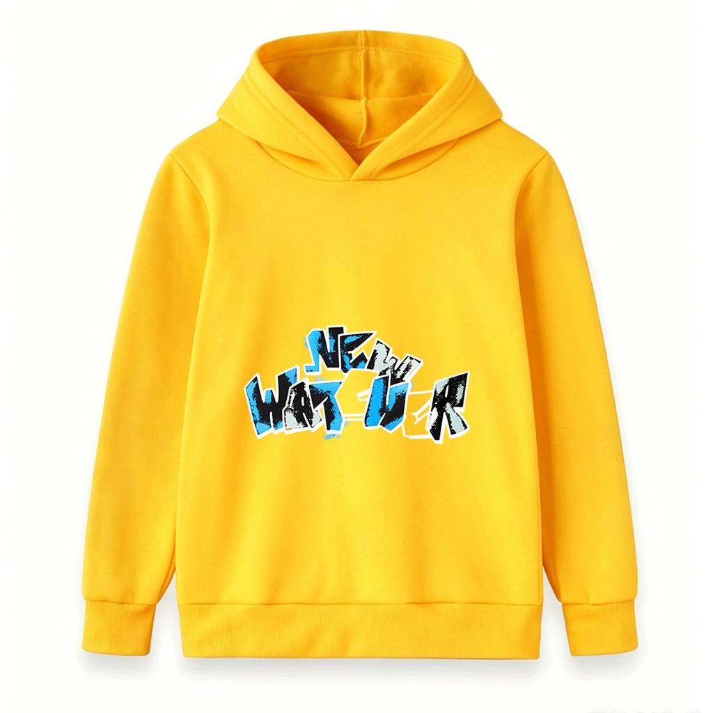 Kids Boys Girls Pullover Hoodie, Cool New Water Graffiti Letter Print Casual Long Sleeve Hooded Sweatshirt for Daily Wear