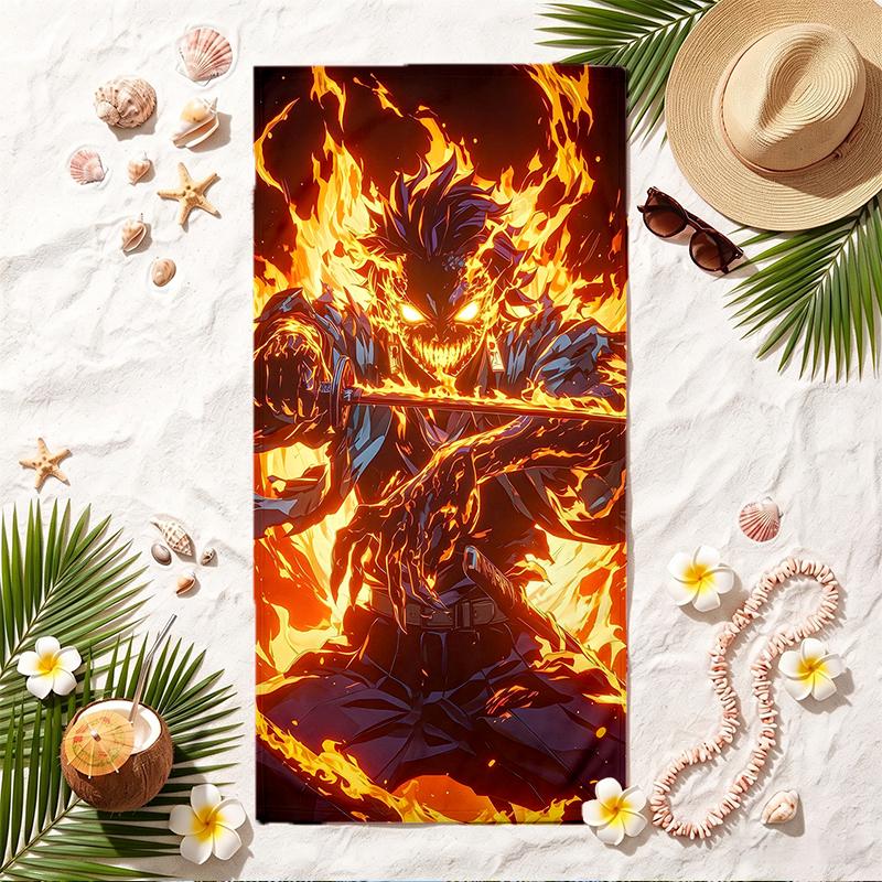 Tanjiro Soft Beach Towel Stylish Beach Pool Towel for Summer Seaside Vacation Travel