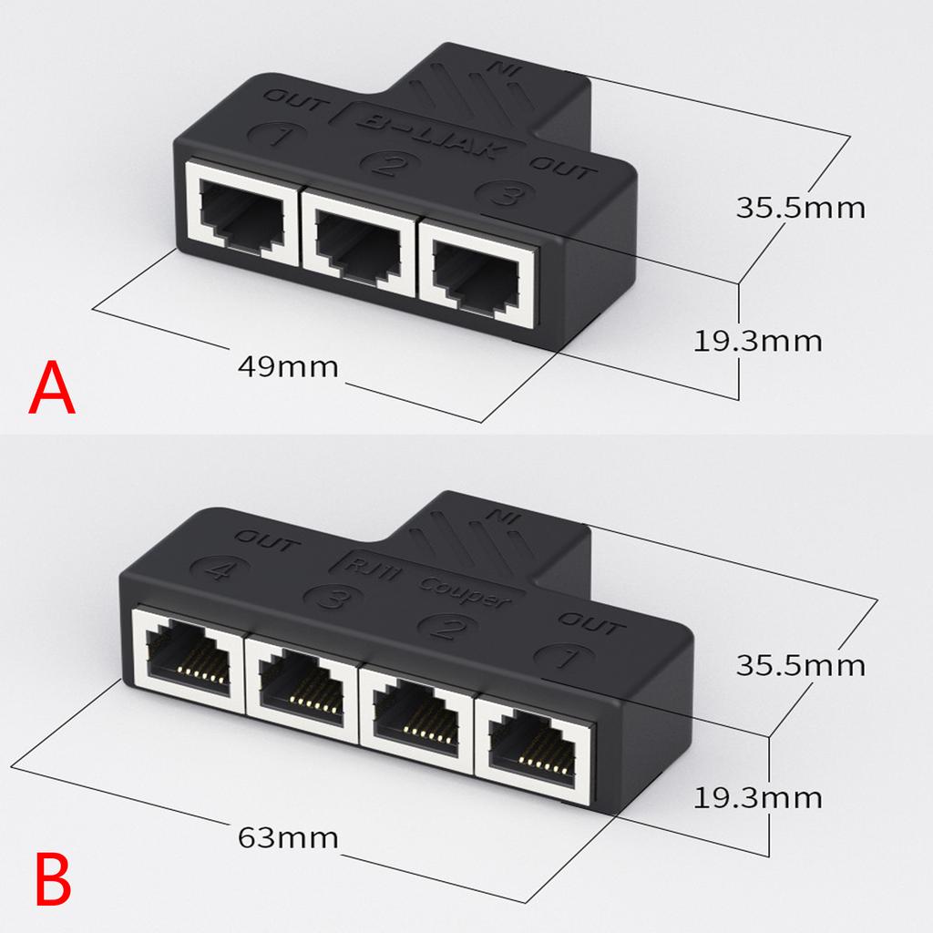Phone Splitter Adapter 3port/4port Extension RJ11 6P6C Telephone Wall Adapter 1 To 3/4 Splitter Expand Connection