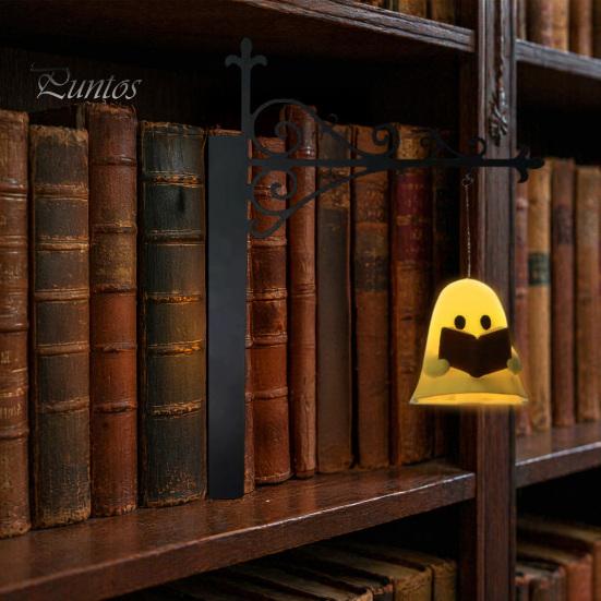 Vintage Style Book Light Lantern/Ghost Bookshelf Light, Metal Desk Lamp with Warm Lighting, Reading Retro for Lovers & Library Study Room Accent