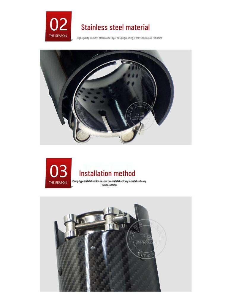 BMW řady 3 & 4 90mm koncovka výfuku z uhlíkových vláken - Zčernalá úprava