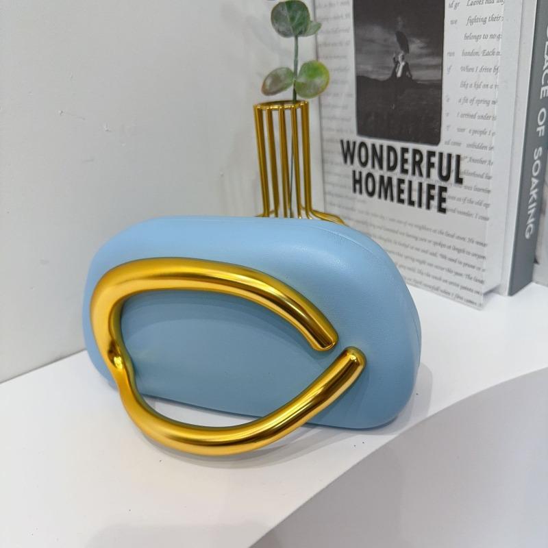 Trendy Classic Round Box Clutch Bag Dinner Bag Acrylic Bag Retro Metal Handle Shoulder Crossbody
