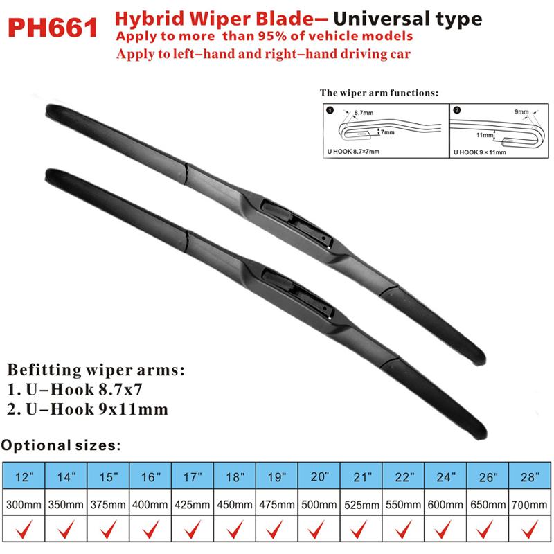Car Wiper Front Hybrid Wiper Blades For Mazda 3 Axela BM BN 2013 - 2018 Windshield Windscreen Window Rain Brushes 24"+18"