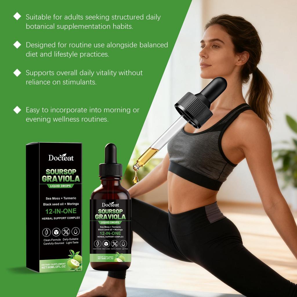 DOCTEAT 12-in-1 Soursop & Bitter Gourd Dietary Supplement Drops for Daily Body Care