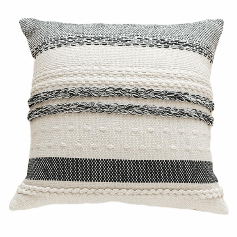 18x18 Inch Boho Throw Pillow Covers Striped Pattern Bohemian Style Large Throw Pillows Textured Design
