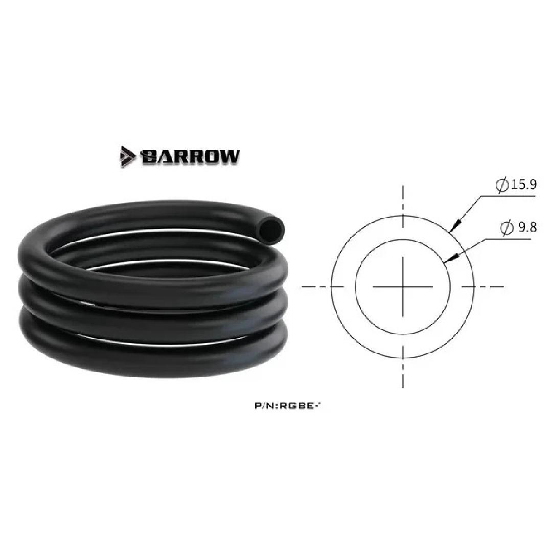 Barrow EPDM Soft Tube Water Cooling Hose 9.8X15.9mm Flexible Flexural, Corrosion, For Water cooler Pipe Black 1 M