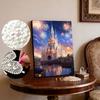 DIY Diamond Art Pearl Painting Kit for Adults, Castle Special Shaped Pearl Art Painting Wall for Home Office Decor Handmade Gift