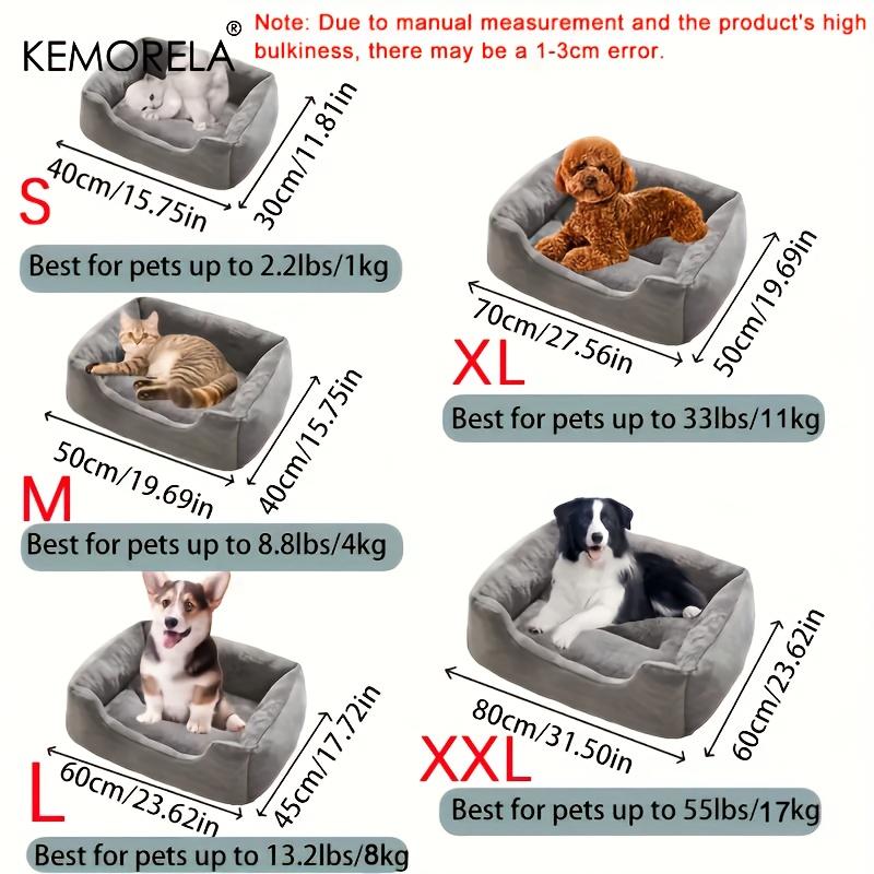 KEMOREL 1PC Cozy Plush Pet Bed For All Seasons Pet Lounger with Elastic, for Extra Small to Medium Breeds Multiple Sizes & Color