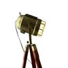 Elegant Brass Antique Tripod Searchlight Floor Lamp - Nautical Home Decor Retro Style Marine Spotlight Perfect for Corner Display