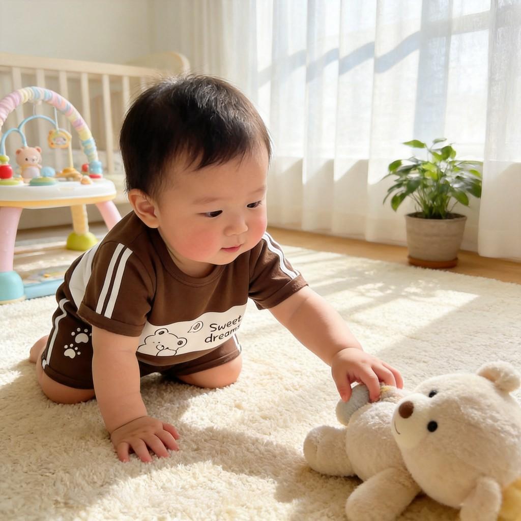 Baby Boy Girl Summer Cotton Animal Cartoon Short Sleeve T Shirt And Shorts Set For Toddler Kids
