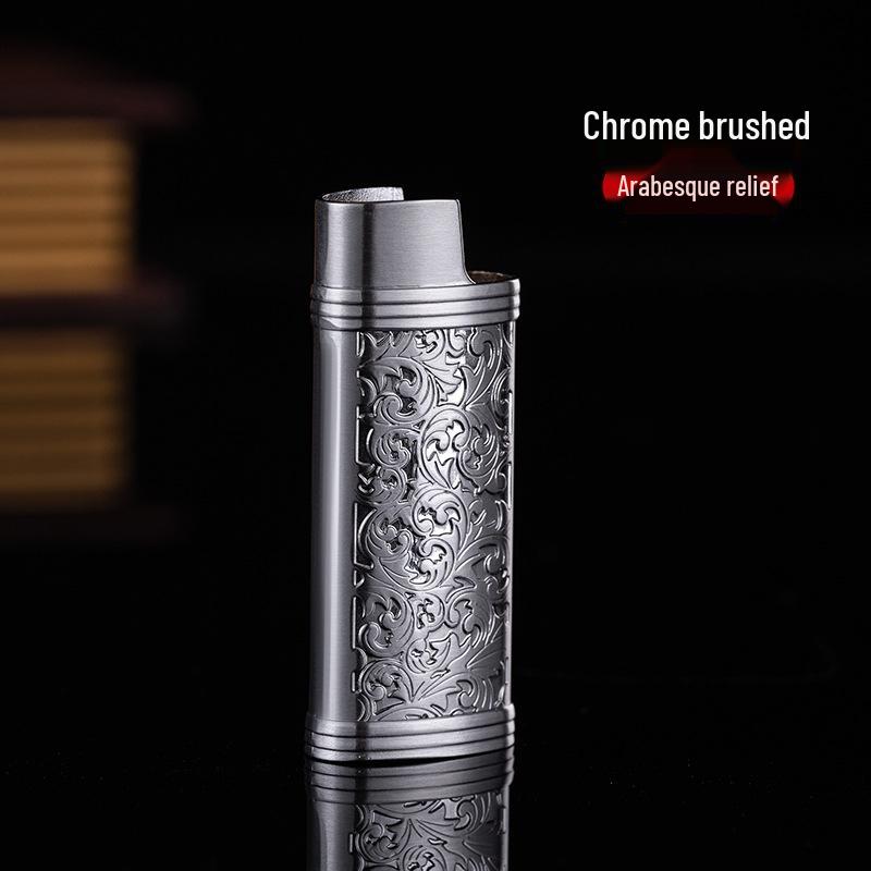 **J5 Bic Retro Mini Metal Lighter Set - Creative Fireworks Shell Design**
