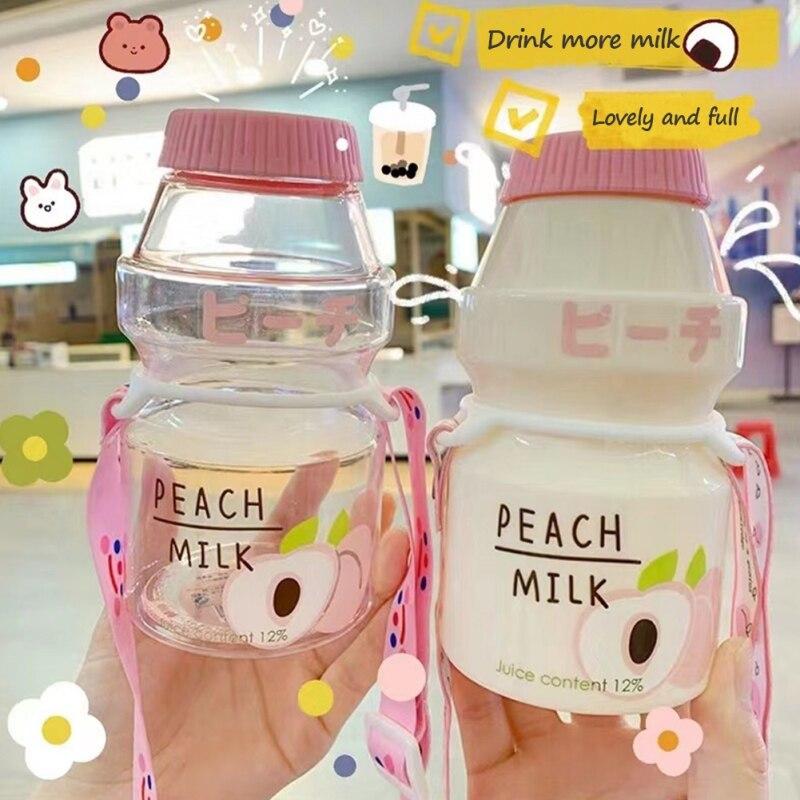 480 ml Portabil Yakult Apa Sticle Fata Copii Sticlă Tur de înaltă calitate Sport în aer liber Bicicletă Sticle de apă de băut din plastic