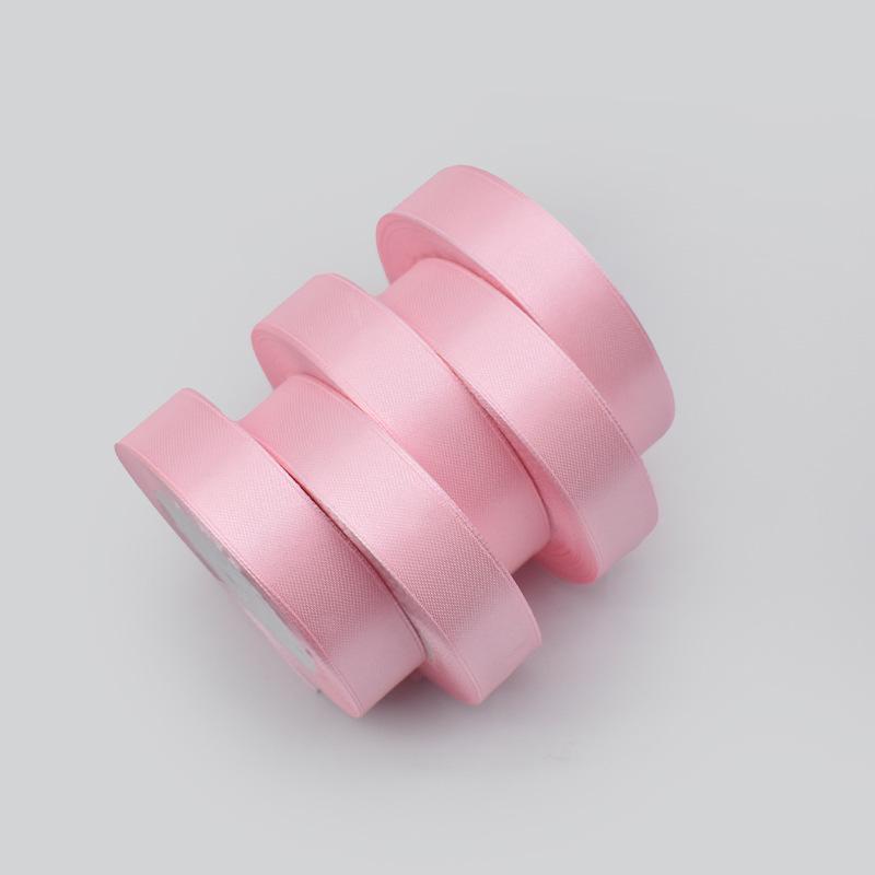2.5cm Polyester Woven Ribbon for Flower Gift Packaging, Wedding Cakes, and Decorations in Silk Colors