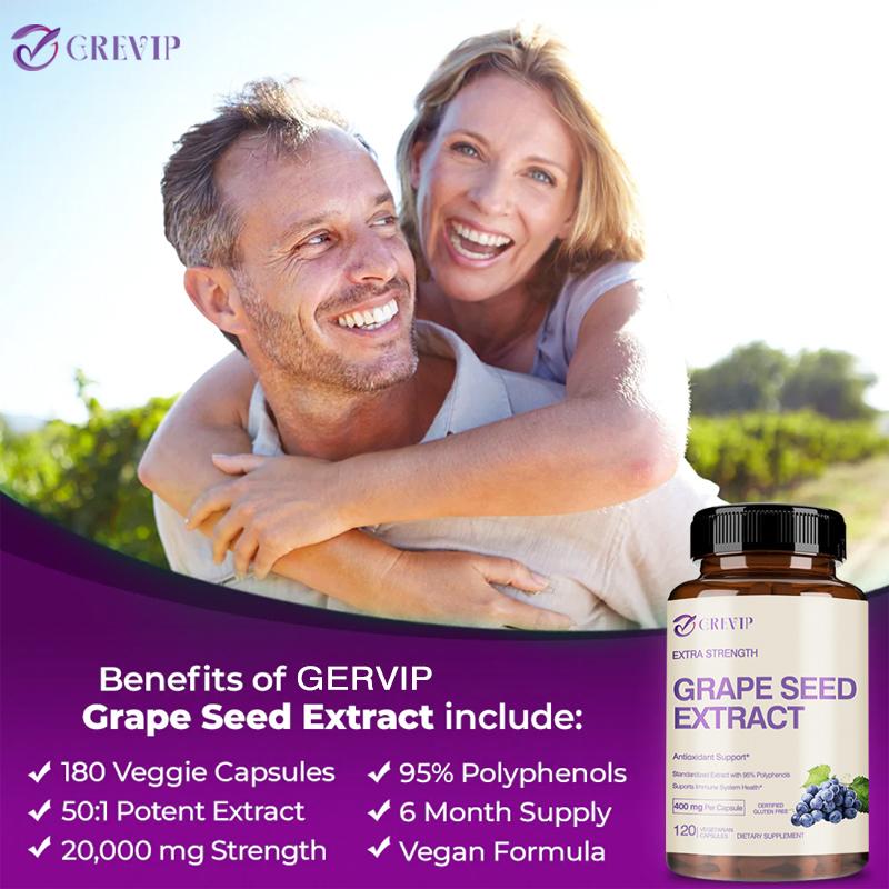 GREVIP High-Efficiency Grape Seed Extract, All-Natural Formula, Antioxidant and Heart-Protecting