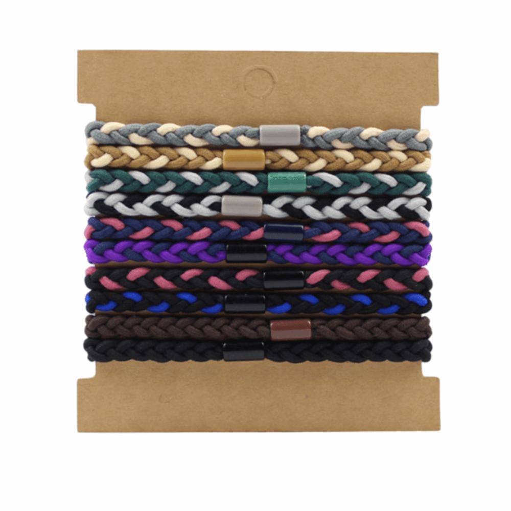 

Elastics Boho Hair Ties Thick Hair/Thin Hair Colorful Bracelets Hair Band No-Damage Simple Ponytail Hair Rope Girls Women Man