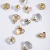 Kristallglas Möbelgriff Goldene Basis Einzelbohrung Küchenschrankknöpfe Champagner / Transparent Luxuriöse Kleiderschrankgriffe