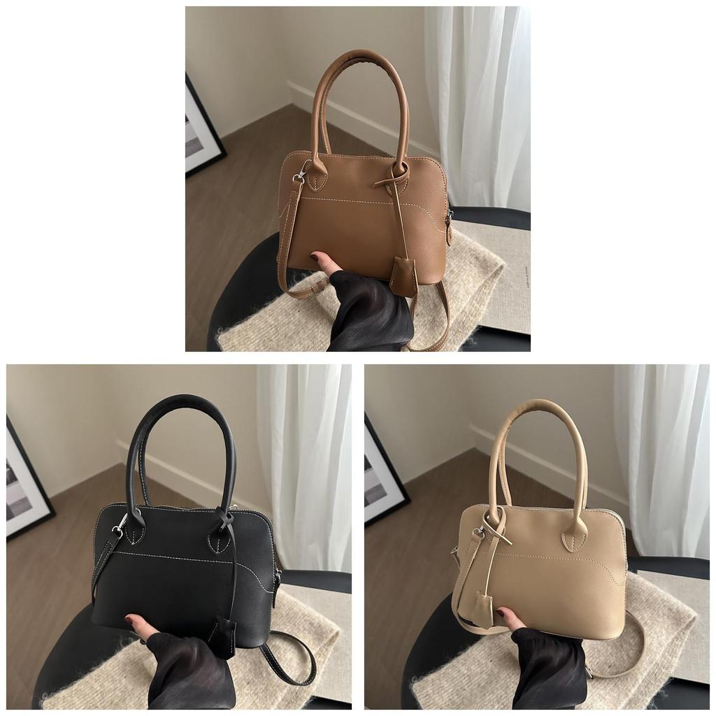 Pu Shell Bag For Women With Zipper Closure And Inner Pouch For Daily Use