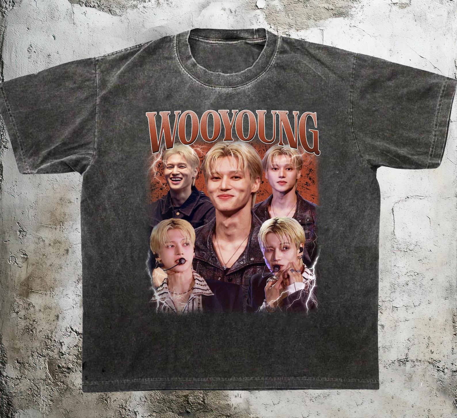Wooyoung Ateez Vintage 90s Retro T-Shirt, Kpop Graphic Shirt 4XL