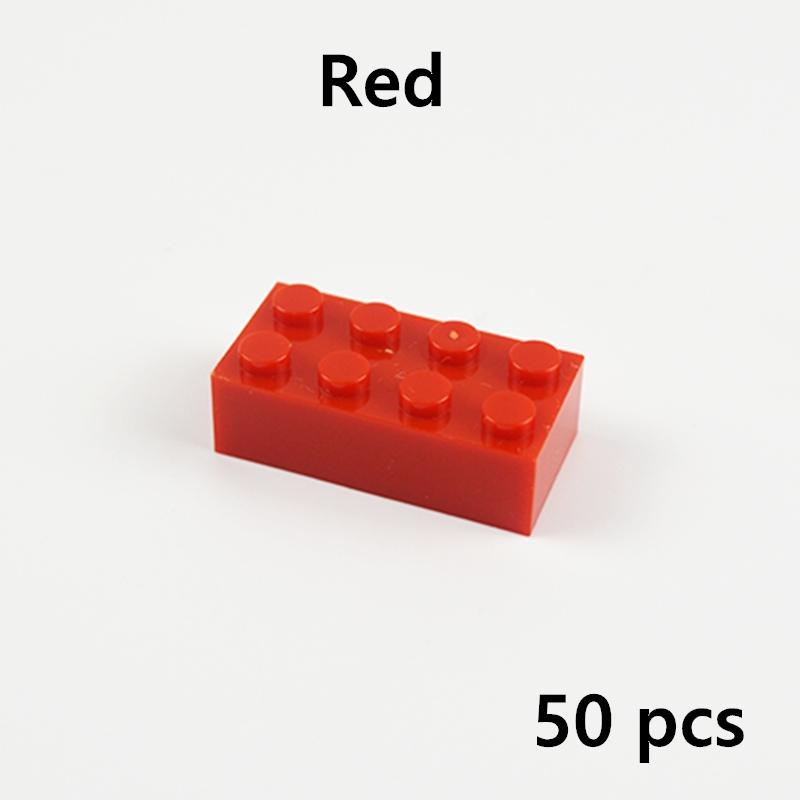 DIY Building Blocks 2X4 Dots Thick Bricks 50pcs 9 color Educational Creative Bulk Brick Compatible With 3001 Toys Classic Parts
